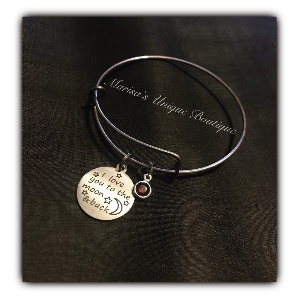 I love you to the moon and back bangle
